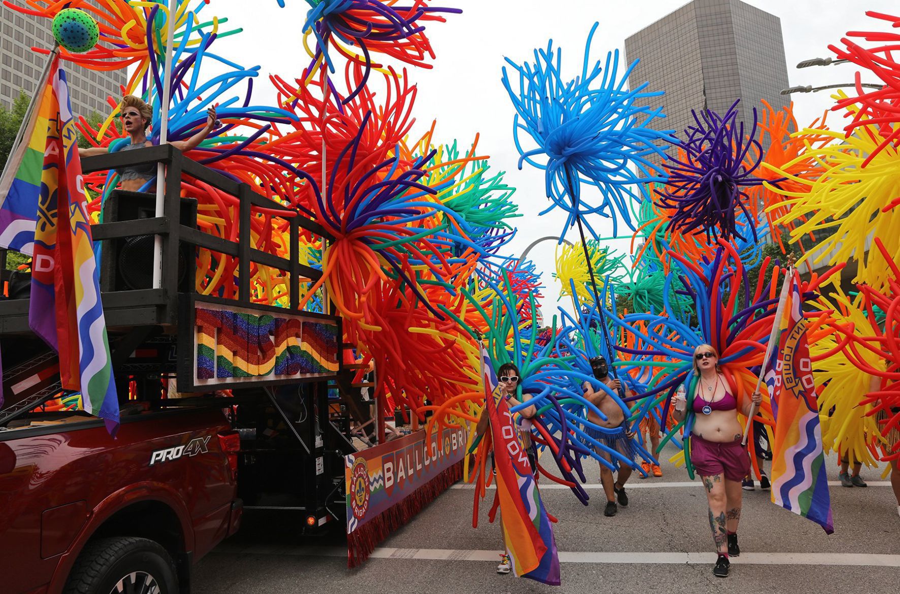 Thousands Watch the Pride Parade downtown